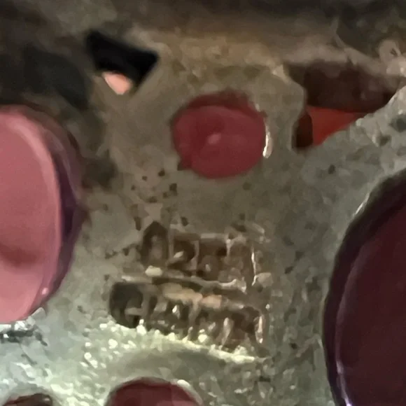 Sterling Silver Art Deco Cabochon Amethyst Ring - Picture 7 of 8